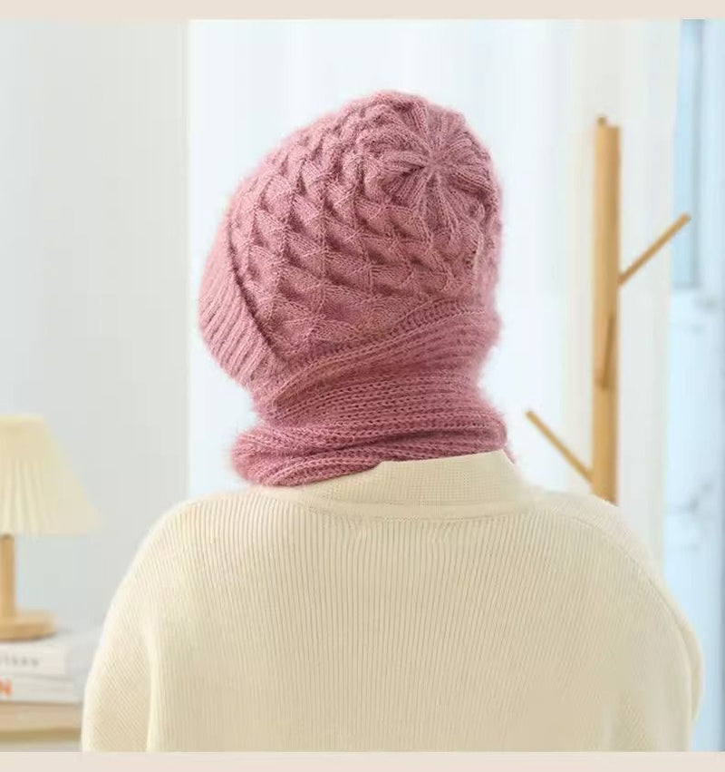 Integrated Ear Protection Windproof Cap Scarf Knitting Thickening Hat Winter UK