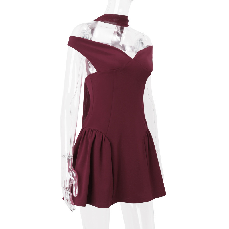 Women's Autumn New Backless Solid Color Slim Dress - Image 3